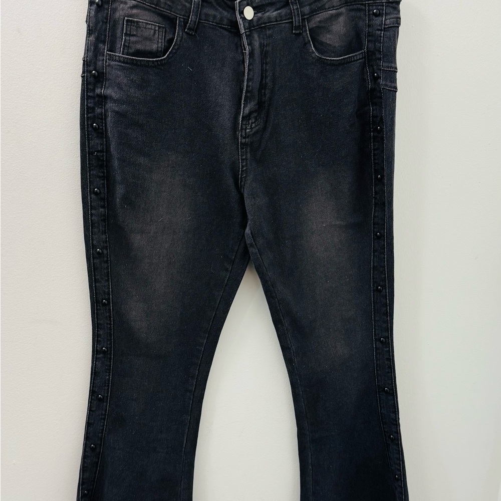 Flared Jeans Women's High Waist Slim Fit Bell Bottom Straight Bootcut Denim 2XL - Picture 2 of 11